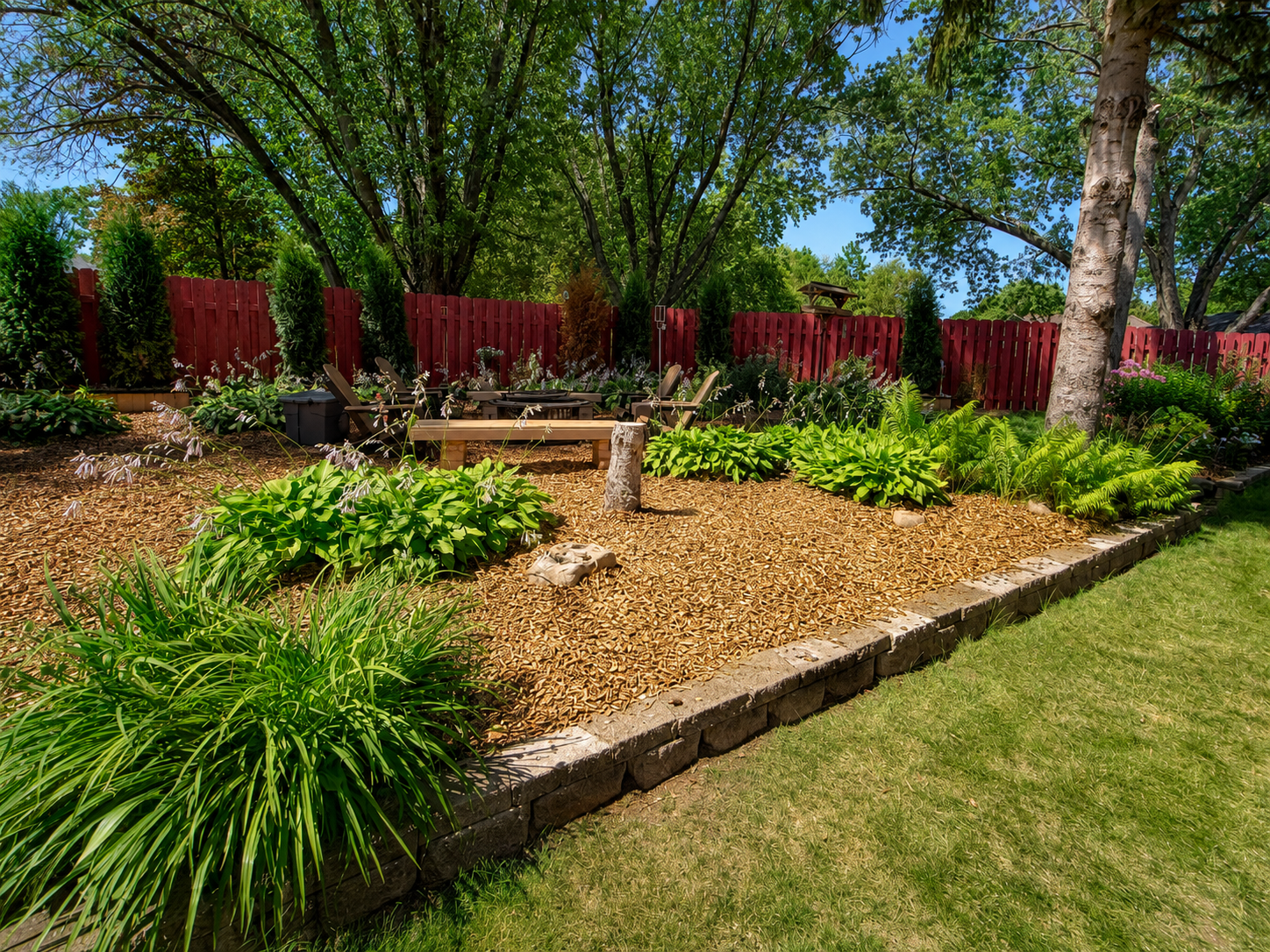Finished backyard landscaping project